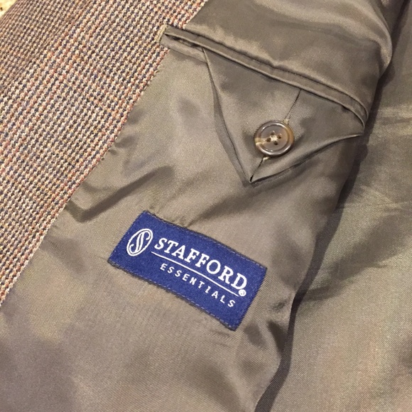 Stafford Sports Coat Brown Houndstooth 44L - Picture 5 of 5